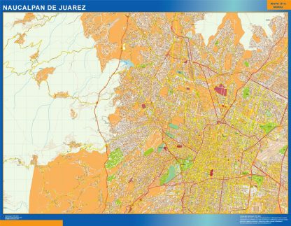 Mapa Naucalpan De Juarez en Mexico gigante. Mapas grandes para Chile y América