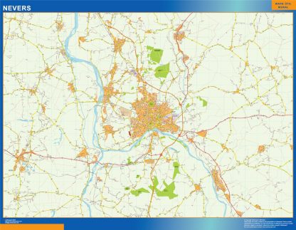 Mapa Nevers en Francia gigante. Mapas grandes para Chile y América