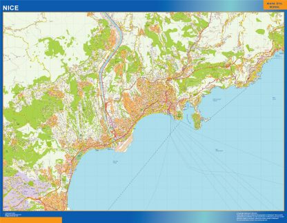 Mapa Nice en Francia gigante. Mapas grandes para Chile y América