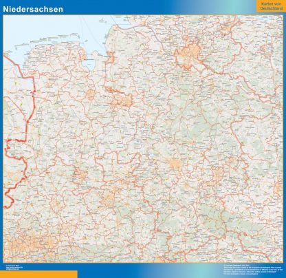 Mapa Niedersachsen gigante. Mapas grandes para Chile y América