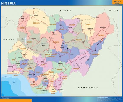 Mapa Nigeria gigante. Mapas grandes para Chile y América