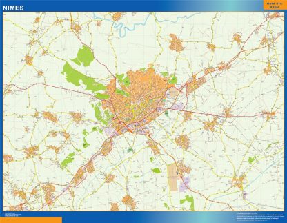 Mapa Nimes en Francia gigante. Mapas grandes para Chile y América