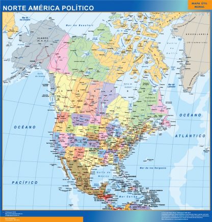 Mapa Norte America gigante. Mapas grandes para Chile y América
