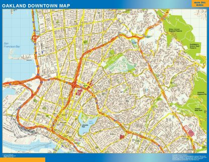 Mapa Oakland downtown gigante. Mapas grandes para Chile y América