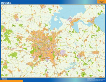 Mapa Odense en Dinamarca gigante. Mapas grandes para Chile y América