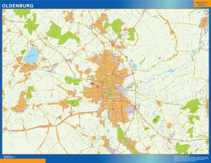 Mapa Oldenburg en Alemania gigante. Mapas grandes para Chile y América