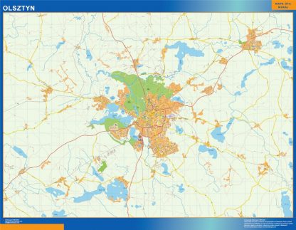 Mapa Olsztyn Polonia gigante. Mapas grandes para Chile y América