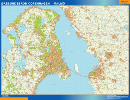 Mapa Oresundsbron en Dinamarca gigante. Mapas grandes para Chile y América