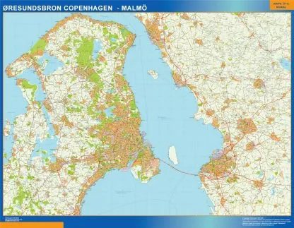 Mapa Oresundsbron en Dinamarca gigante. Mapas grandes para Chile y América