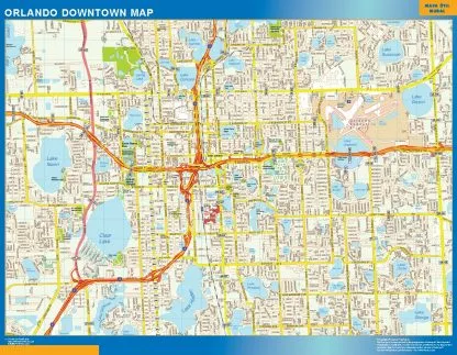 Mapa Orlando downtown gigante. Mapas grandes para Chile y América
