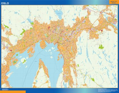 Mapa Oslo en Noruega gigante. Mapas grandes para Chile y América
