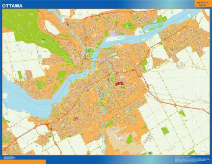 Mapa Ottawa en Canada gigante. Mapas grandes para Chile y América