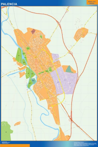 Mapa Palencia callejero gigante. Mapas grandes para Chile y América
