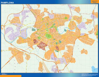 Mapa Pamplona callejero gigante. Mapas grandes para Chile y América