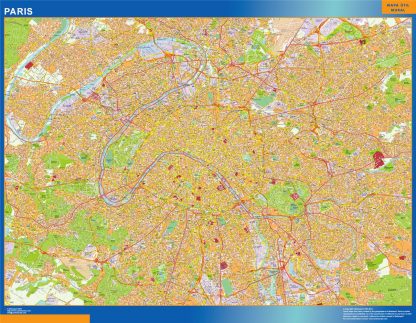 Mapa Paris en Francia gigante. Mapas grandes para Chile y América