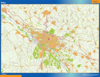 Mapa Pau en Francia gigante. Mapas grandes para Chile y América