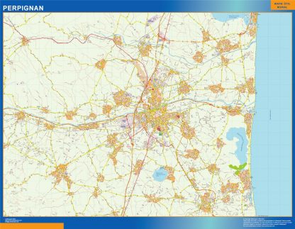 Mapa Perpignan en Francia gigante. Mapas grandes para Chile y América