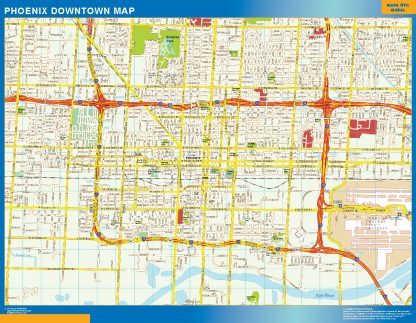 Mapa Phoenix downtown gigante. Mapas grandes para Chile y América