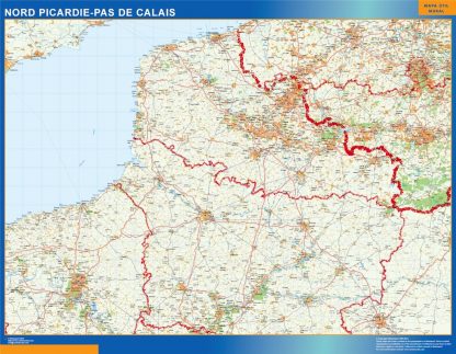 Mapa Picardie Pas Calais en Francia gigante. Mapas grandes para Chile y América