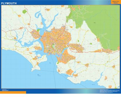 Mapa Plymouth gigante. Mapas grandes para Chile y América