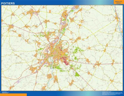Mapa Poitiers en Francia gigante. Mapas grandes para Chile y América