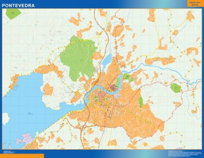 Mapa Pontevedra callejero gigante. Mapas grandes para Chile y América