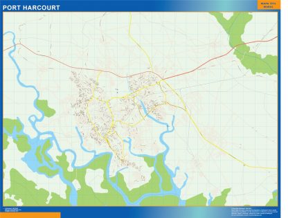 Mapa Port Harcourt en Nigeria gigante. Mapas grandes para Chile y América