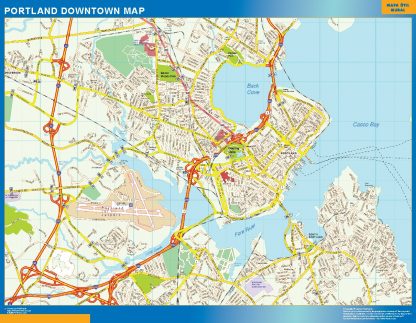 Mapa Portland downtown gigante. Mapas grandes para Chile y América