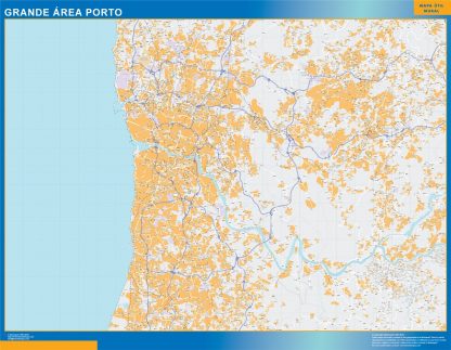 Mapa Porto Grande Area en Portugal gigante. Mapas grandes para Chile y América