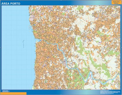 Mapa Porto área urbana gigante. Mapas grandes para Chile y América