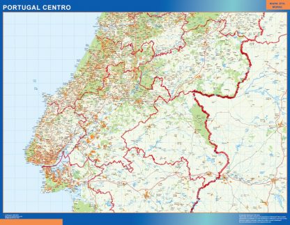 Mapa Portugal centro carreteras gigante. Mapas grandes para Chile y América