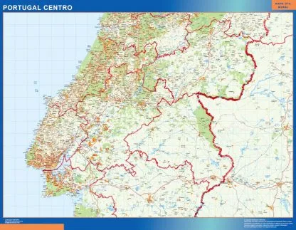 Mapa Portugal centro carreteras gigante. Mapas grandes para Chile y América