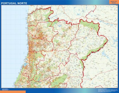 Mapa Portugal norte carreteras gigante. Mapas grandes para Chile y América