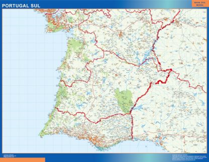 Mapa Portugal sur carreteras gigante. Mapas grandes para Chile y América
