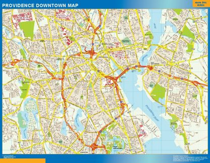 Mapa Providence downtown gigante. Mapas grandes para Chile y América