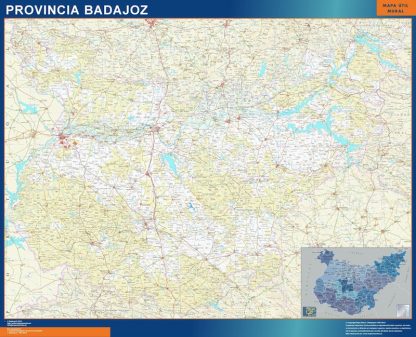 Mapa Provincia Badajoz gigante. Mapas grandes para Chile y América