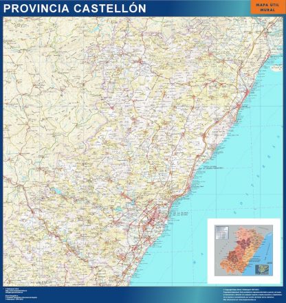 Mapa Provincia Castellon gigante. Mapas grandes para Chile y América