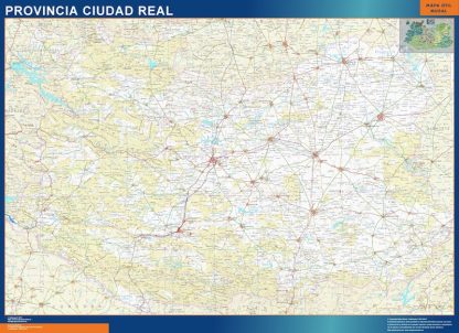 Mapa Provincia Ciudad Real gigante. Mapas grandes para Chile y América