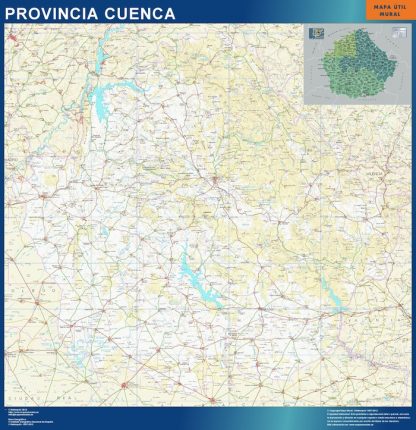 Mapa Provincia Cuenca gigante. Mapas grandes para Chile y América