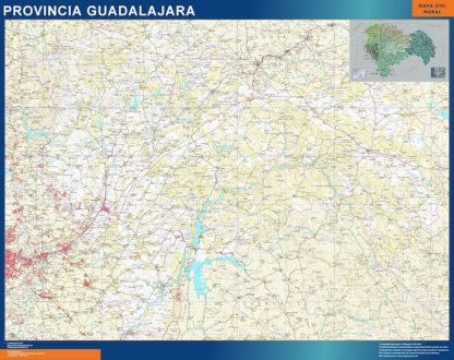Mapa Provincia Guadalajara gigante. Mapas grandes para Chile y América