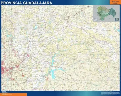 Mapa Provincia Guadalajara gigante. Mapas grandes para Chile y América
