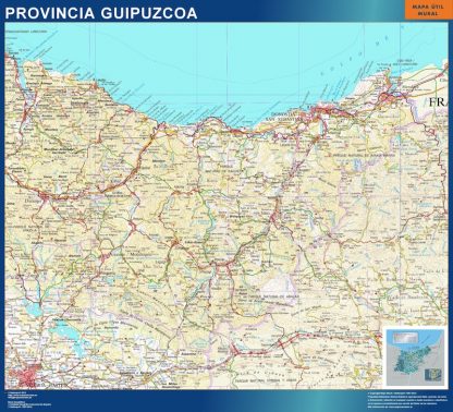 Mapa Provincia Guipuzcoa gigante. Mapas grandes para Chile y América