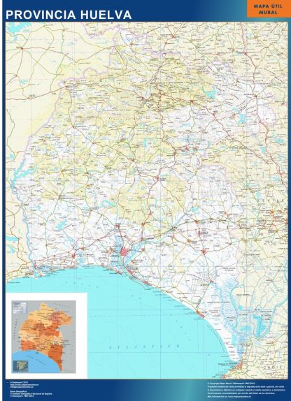 Mapa Provincia Huelva gigante. Mapas grandes para Chile y América