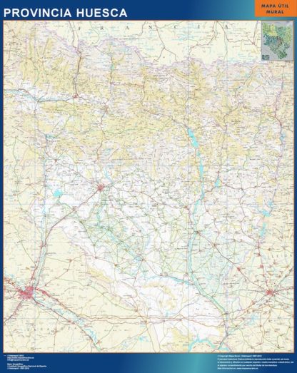 Mapa Provincia Huesca gigante. Mapas grandes para Chile y América