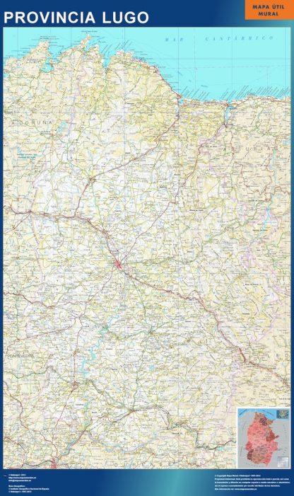 Mapa Provincia Lugo gigante. Mapas grandes para Chile y América