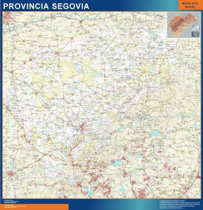 Mapa Provincia Segovia gigante. Mapas grandes para Chile y América