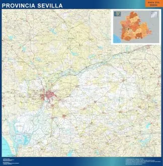 Mapa Provincia Sevilla gigante. Mapas grandes para Chile y América