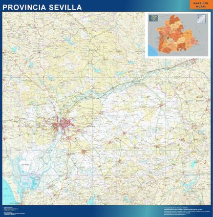 Mapa Provincia Sevilla gigante. Mapas grandes para Chile y América