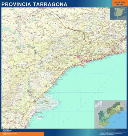 Mapa Provincia Tarragona gigante. Mapas grandes para Chile y América