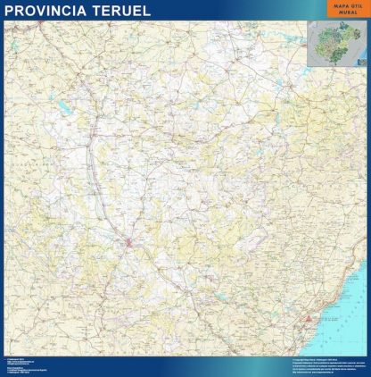 Mapa Provincia Teruel gigante. Mapas grandes para Chile y América